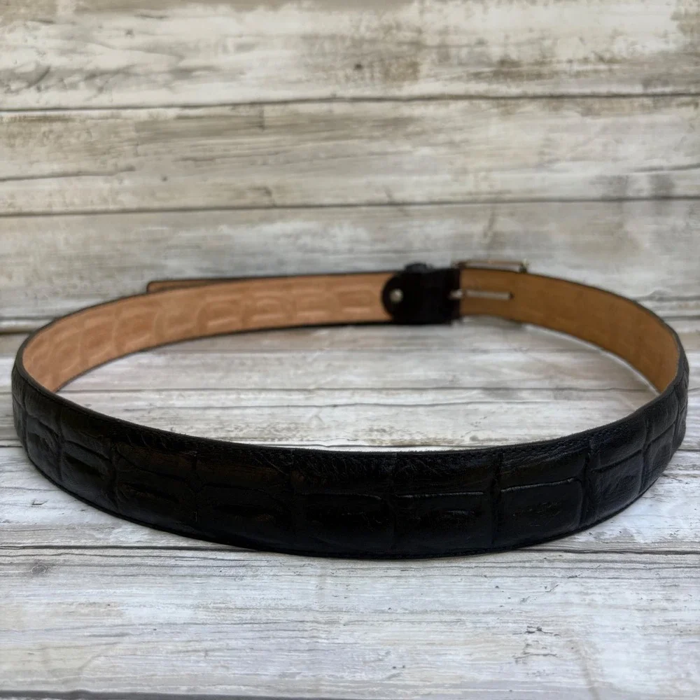 Sergio Balestri Leather Belt Black 115IT/XL US Textured Embossed Made in Italy